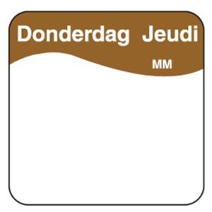 Makk. verwijderb. sticker donderdag 25 mm 1000/rol