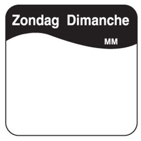 Makk. verwijderbare sticker zondag 25 mm 1000/rol