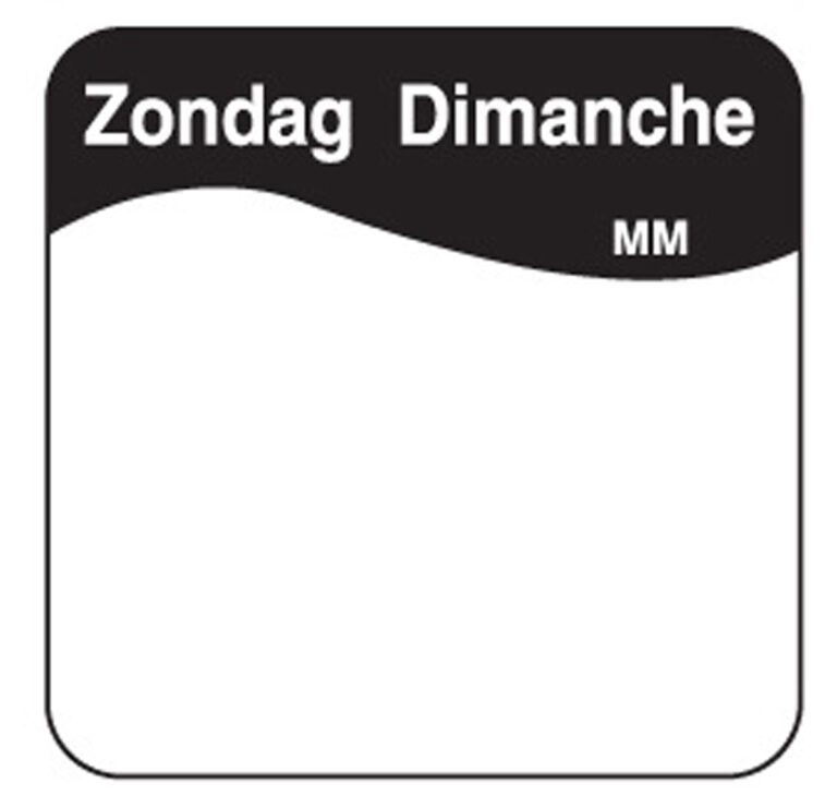 Makk. verwijderbare sticker zondag 25 mm 1000/rol