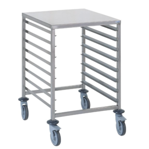 tournus gn 2/1 regaalwagen met 8 etages en werkblad