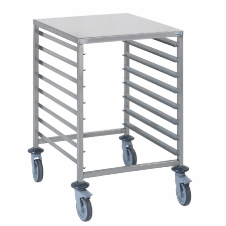 tournus gn 2/1 regaalwagen met 8 etages en werkblad