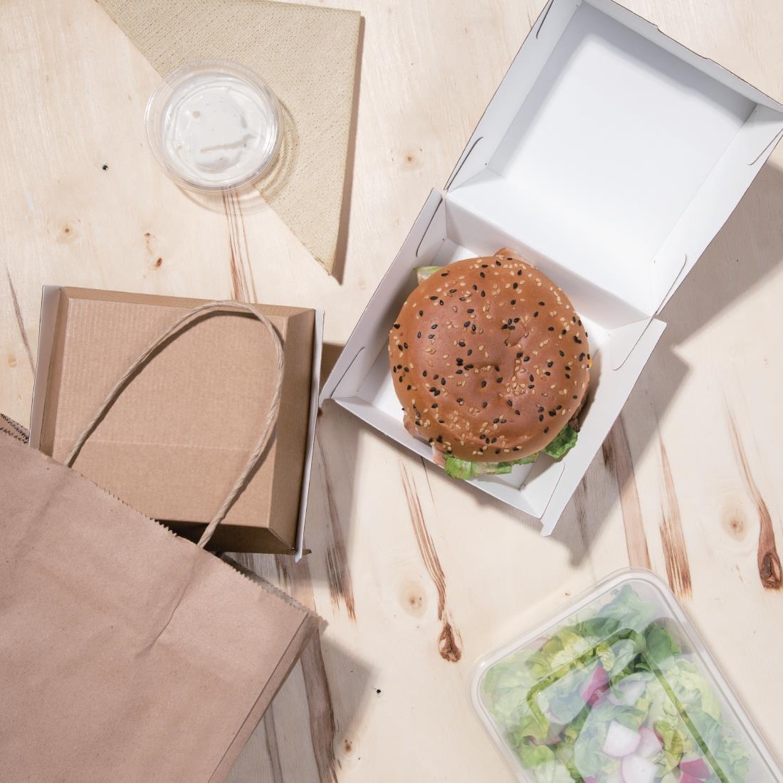Fiesta Compostable composteerbare hamburgerdoosjes kraft klein (200 stuks) - Afbeelding 6
