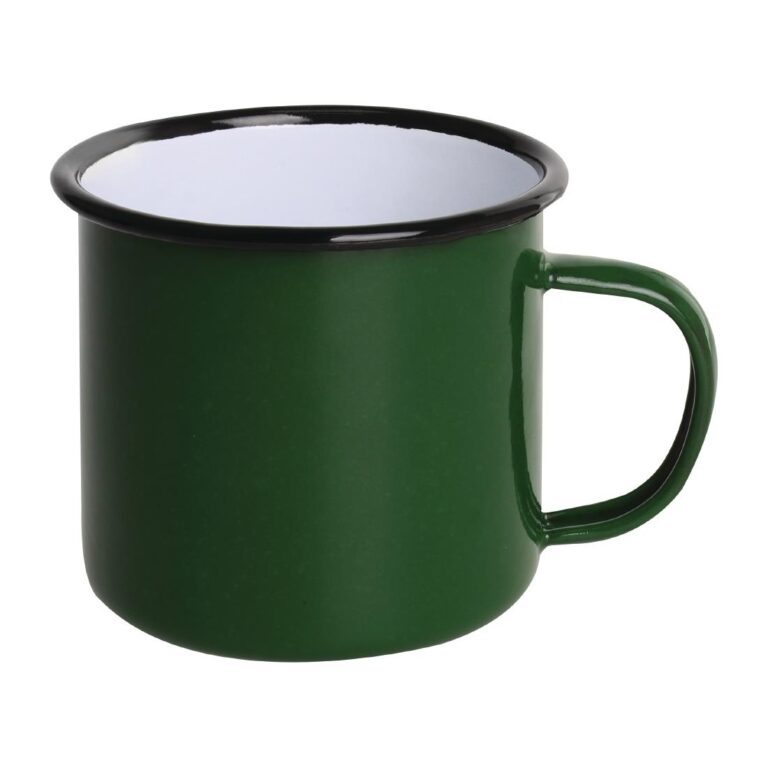 Olympia Emaille mok groen 35cl (6 stuks)