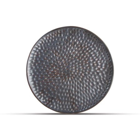 Plat bord 20cm gehamerd silver Brass