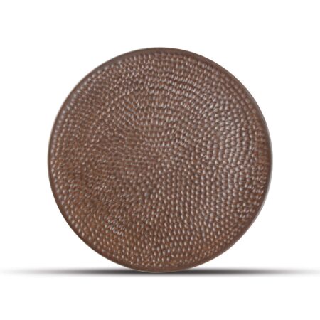 Plat bord 28cm gehamerd copper Brass