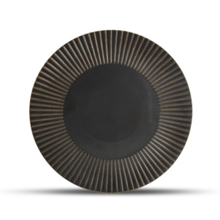 Plat bord 27,5cm gestreept silver Brass