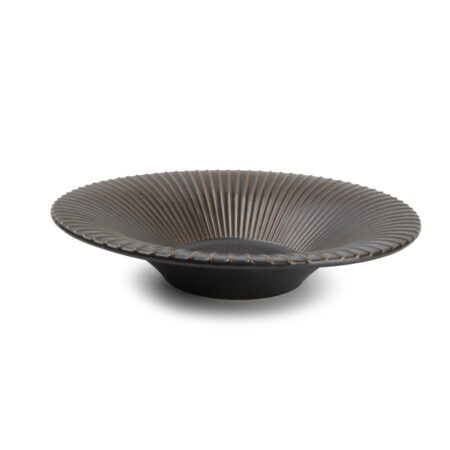 Diep bord 26xH5,5cm gestreept silver Brass