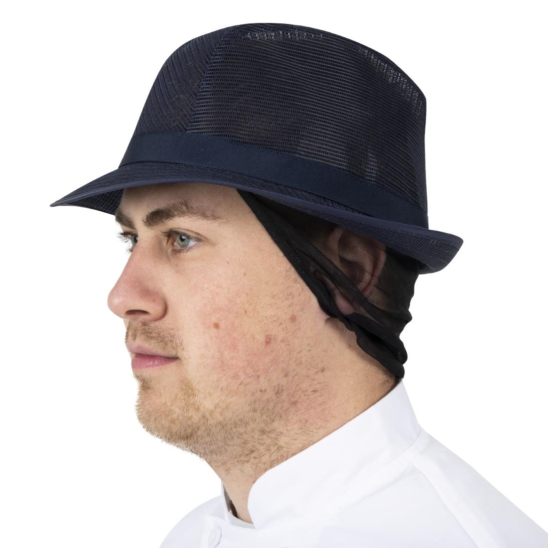 Trilby hoed met haarnetje blauw M - Afbeelding 10