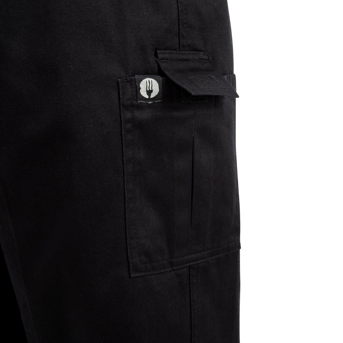 Chef Works unisex slim fit cargo broek zwart M - Afbeelding 6