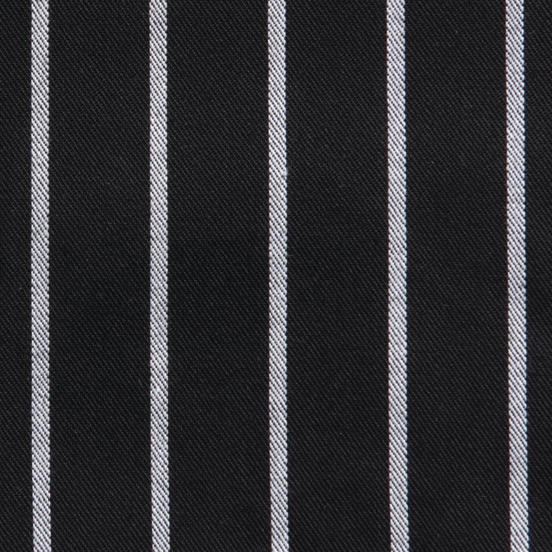 Chef Works Premium geweven schort zwart-wit gestreept - Afbeelding 3