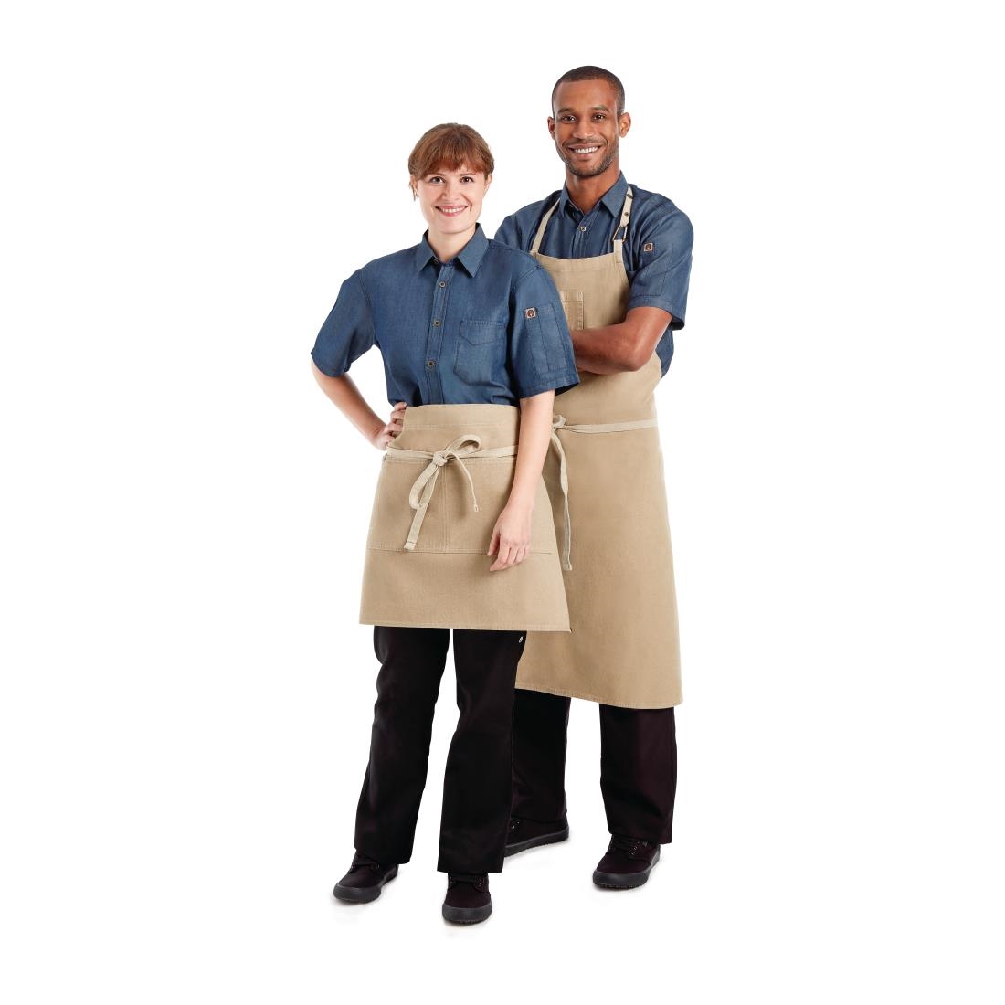 Chef Works Urban Austin Denim standaard sloof beige - Afbeelding 3