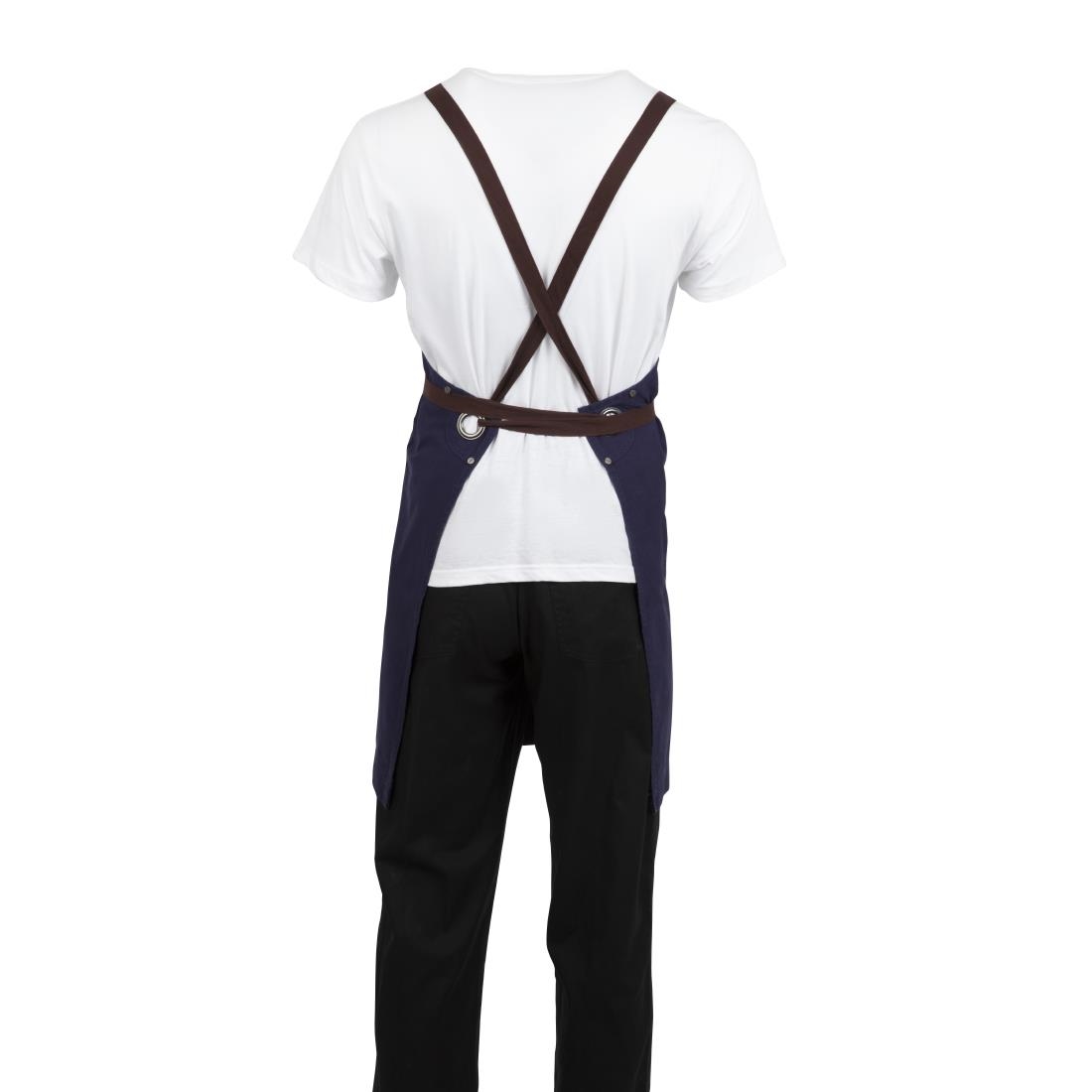 Southside Cotton canvas halterschort marineblauw - Afbeelding 9