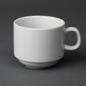 Olympia Whiteware stapelbare theekopjes 200ml (12 stuks)