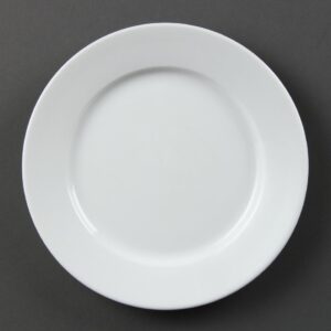 Olympia Whiteware witte borden met brede rand 202mm (12 stuks)