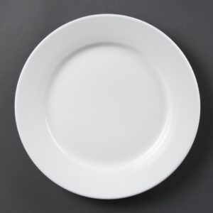 Olympia Whiteware borden met brede rand 25cm (12 stuks)
