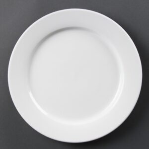 Olympia Whiteware witte borden met brede rand 28cm (6 stuks)