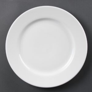 Olympia Whiteware borden met brede rand 31cm (6 stuks)