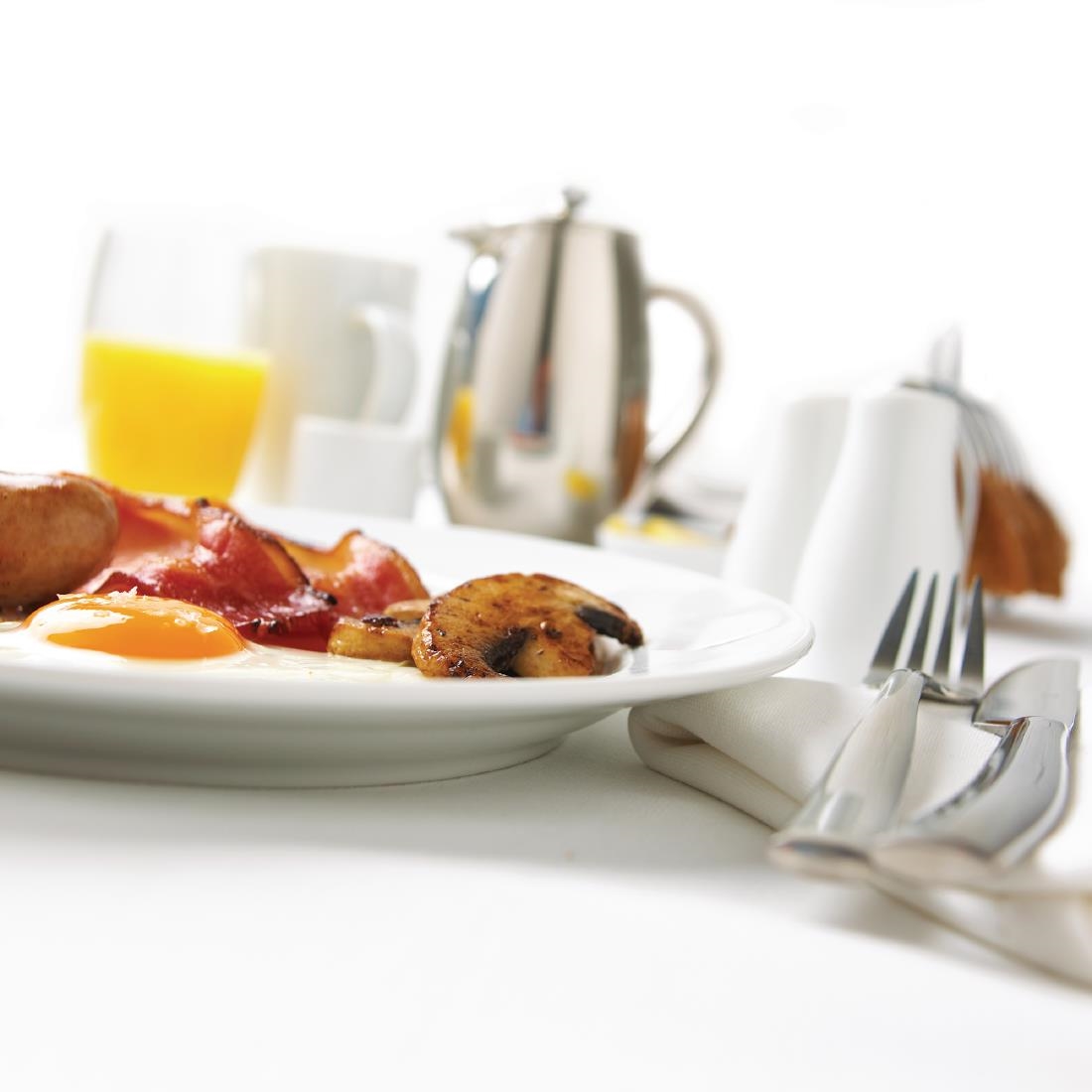 Olympia Whiteware borden met brede rand 31cm (6 stuks) - Afbeelding 5