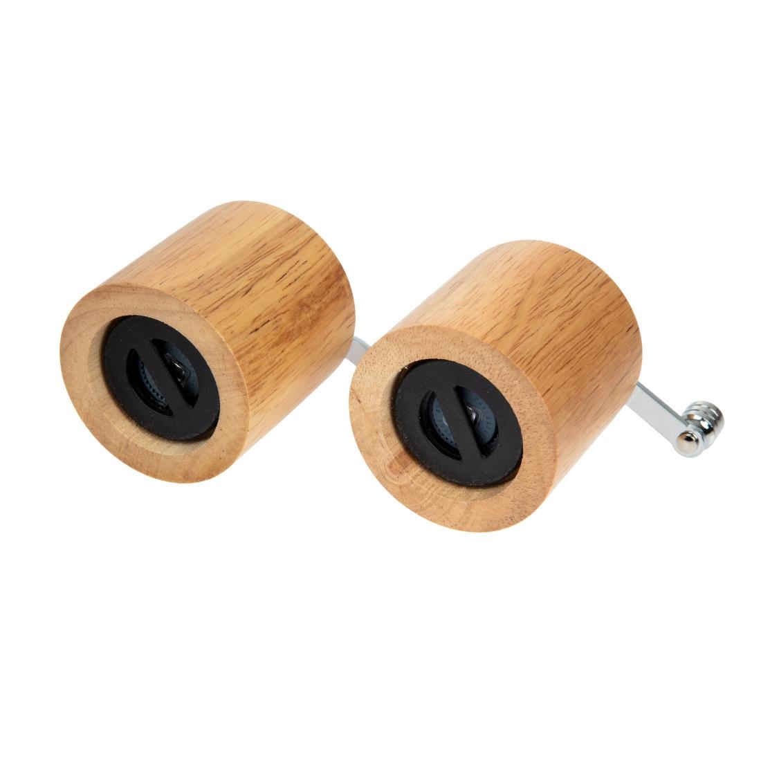 Olympia peper- en zoutmolen set licht hout 8,5cm - Afbeelding 3