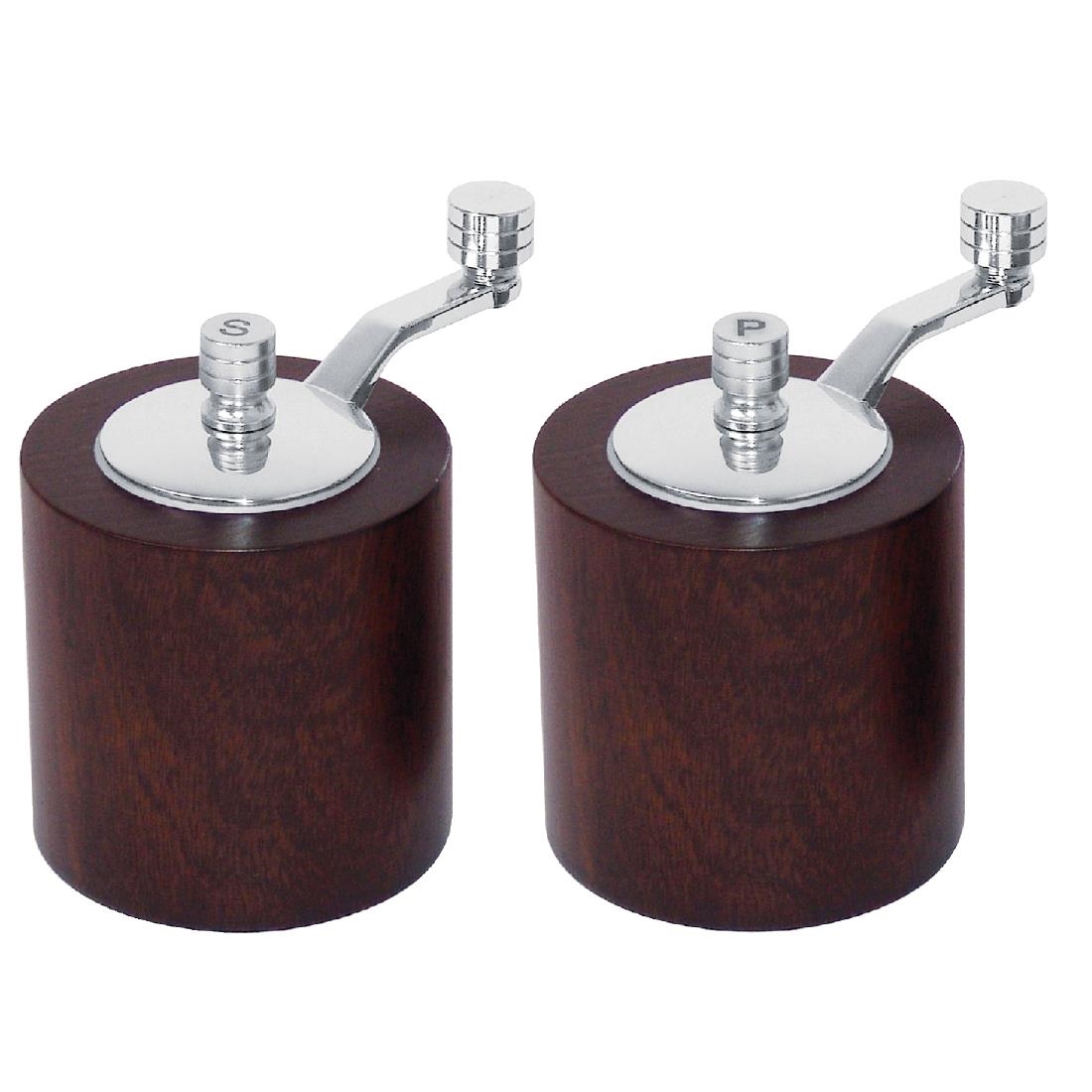 Olympia peper- en zoutmolen set donker hout 8,5cm - Afbeelding 6