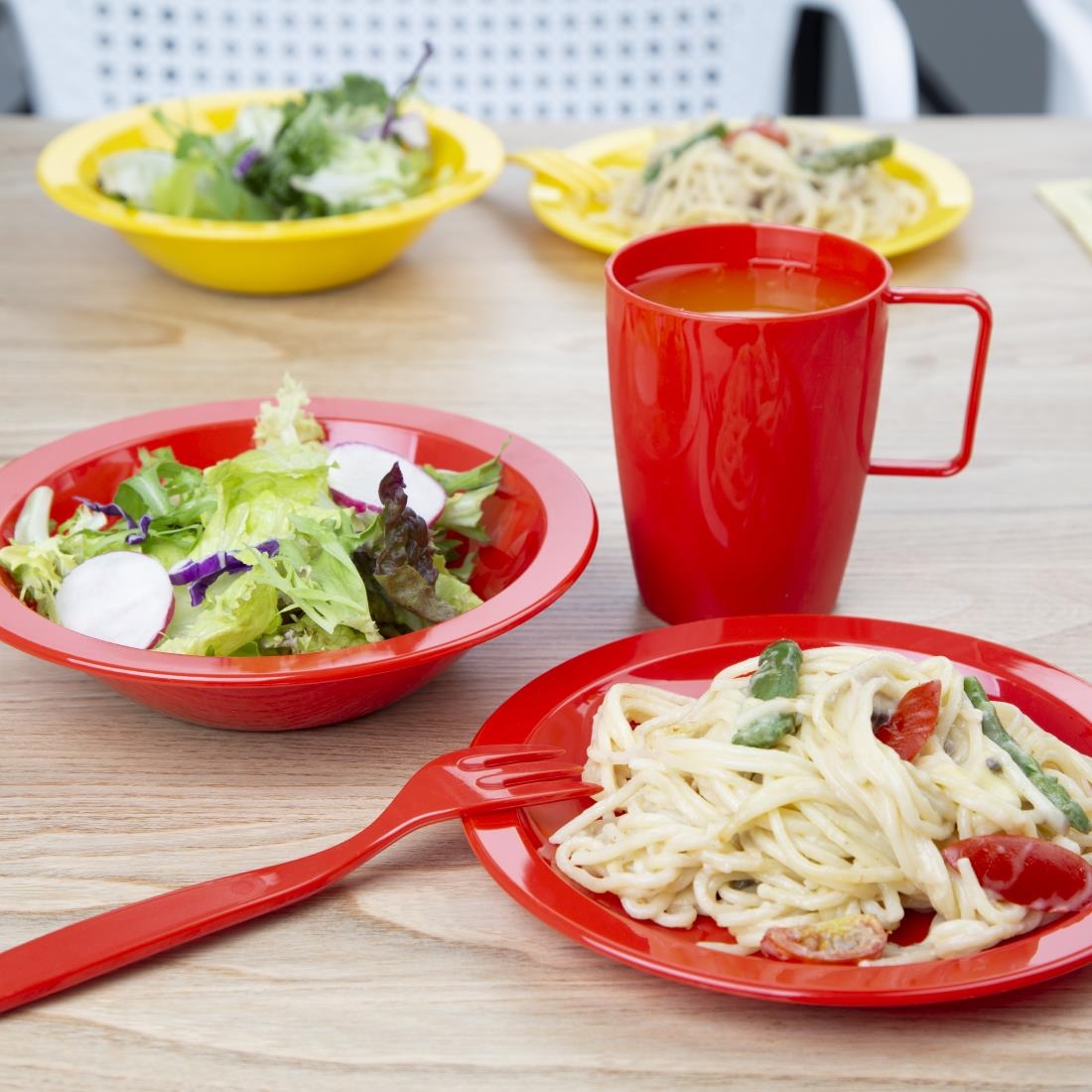 Olympia Kristallon polycarbonaat bekers met oor rood (12 stuks) - Afbeelding 5