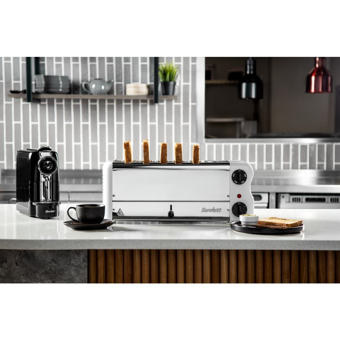 Rowlett Esprit broodrooster 6 sleuven wit - 2 reserve-elementen en 2 tostihouders - Afbeelding 3