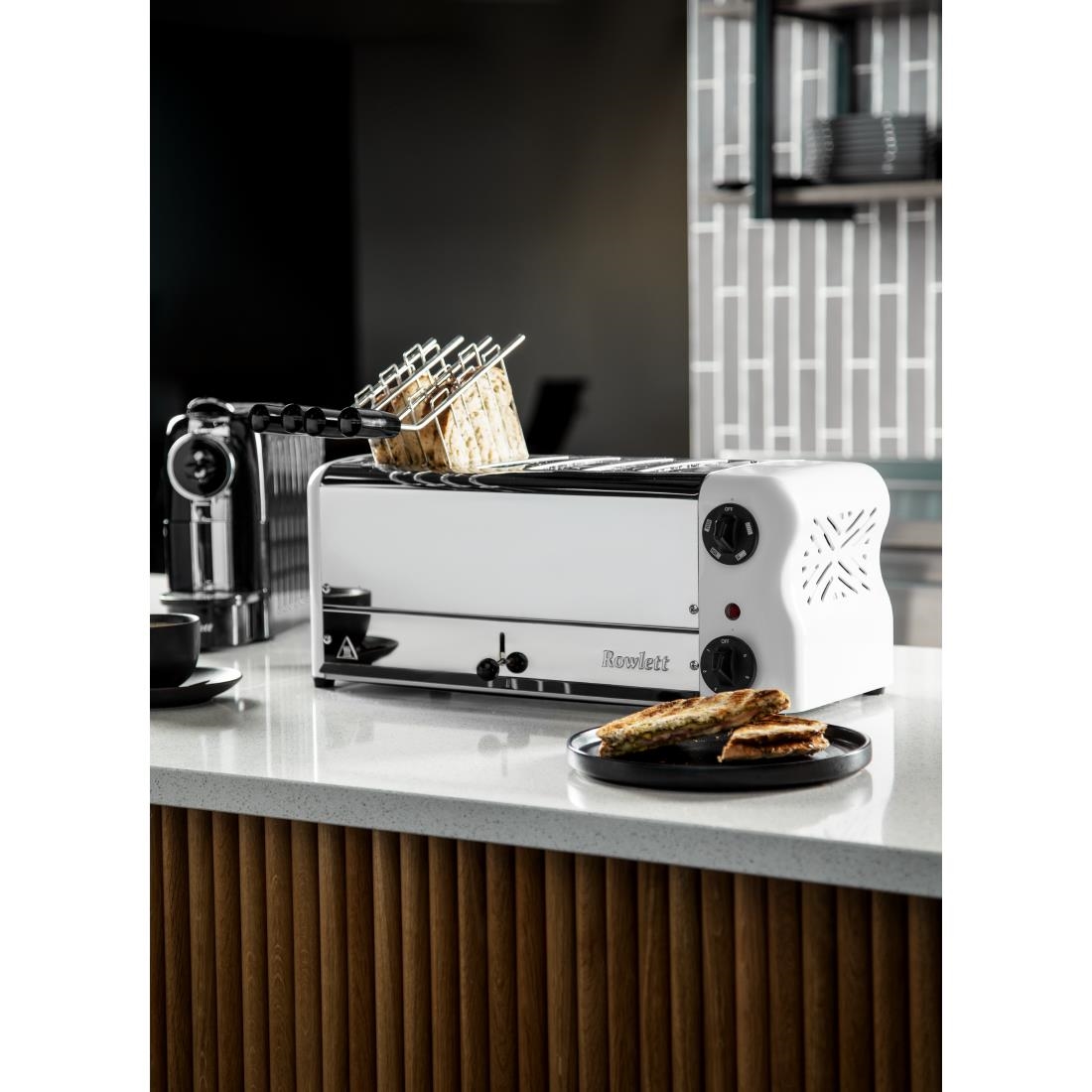 Rowlett Esprit broodrooster 6 sleuven wit - 2 reserve-elementen en 2 tostihouders - Afbeelding 7