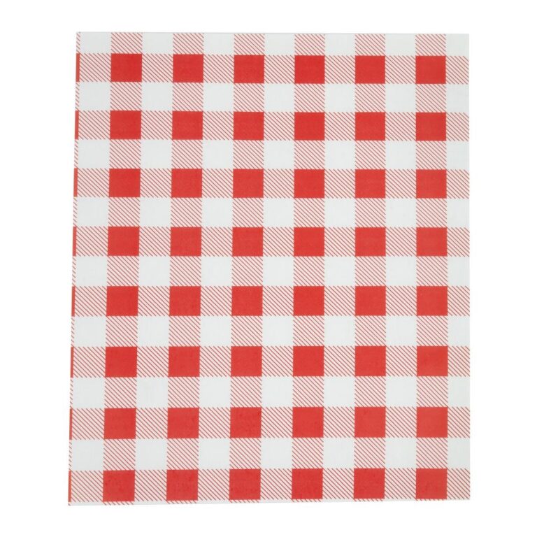 Rood Gingham vetvrij papier 31x38cm (200 stuks)