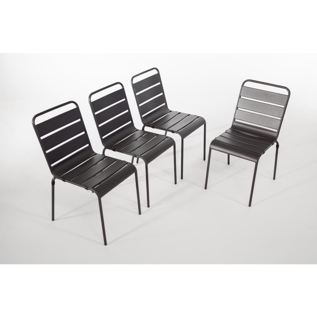 Bolero stalen stoelen grijs (4 stuks) - Afbeelding 5