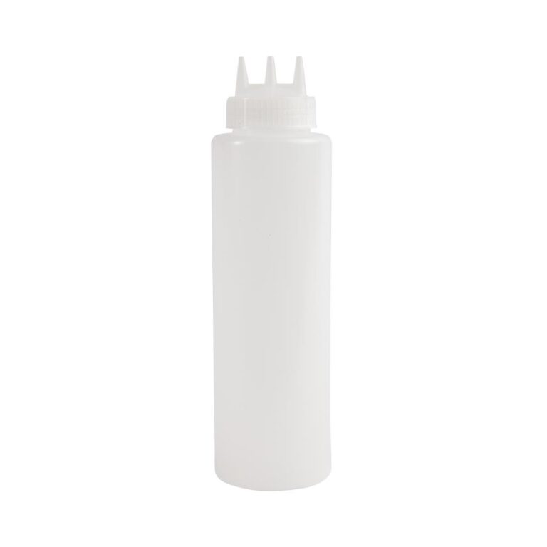 Vogue knijpfles met 3 spuitmonden transparant 1L