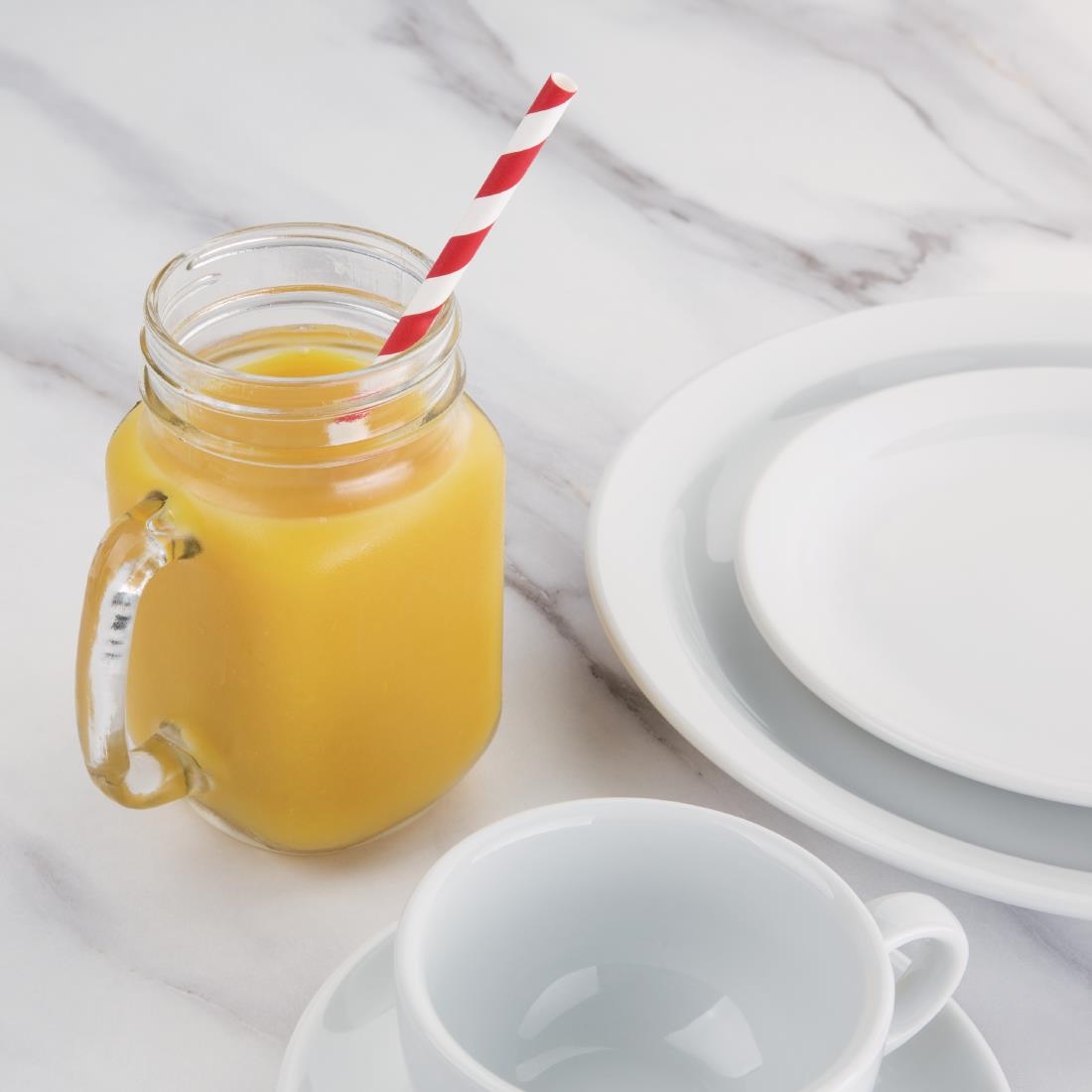 Fiesta Compostable composteerbare papieren rietjes rood-wit gestreept (250 stuks) - Afbeelding 3