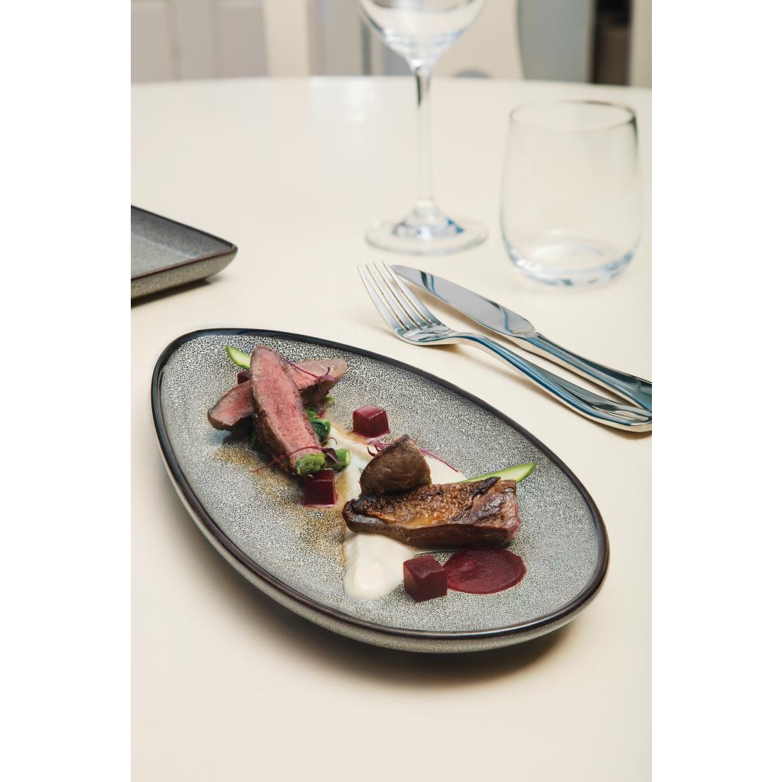 Olympia Mineral bladvormig bord 25,5x12cm (6 stuks) - Afbeelding 4