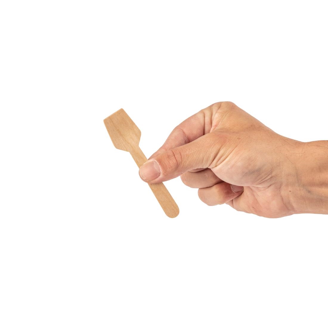 Fiesta Compostable biologisch afbreekbare berkenhouten ijslepels (100 stuks) - Afbeelding 3