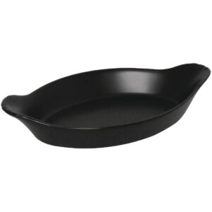 Olympia ovaal tapasbordje 20,4x11,8cm mat zwart (6 stuks)