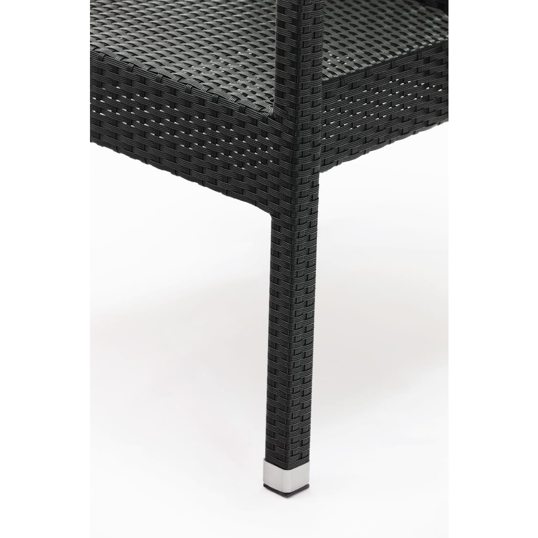 Bolero polyrotan stoelen met armleuning antraciet (4 stuks) - Afbeelding 4
