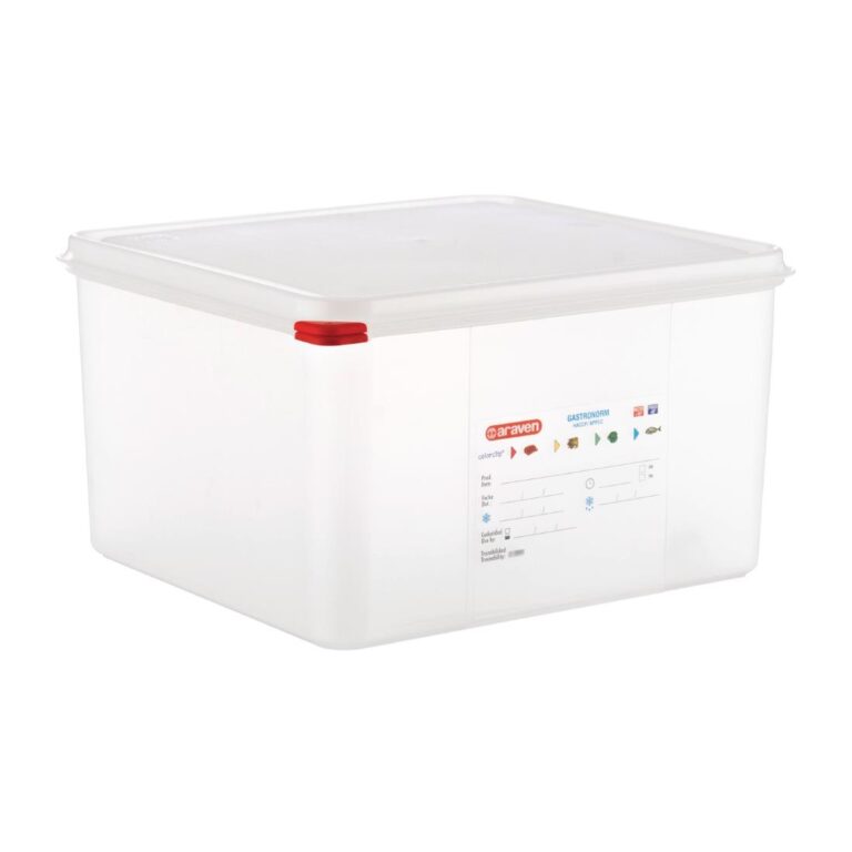 Araven GN2/3 voedseldoos met deksel 19L (4 stuks)
