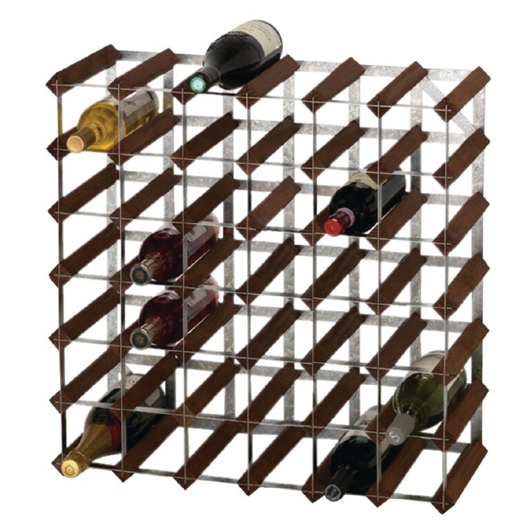 Wijnrek donker hout 42 flessen