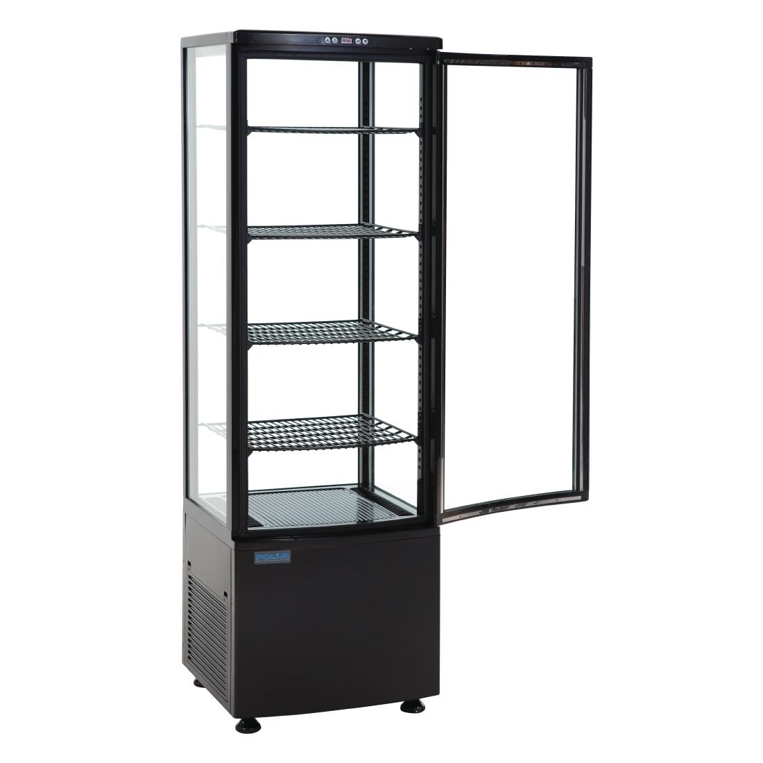 Polar C-serie koelvitrine met gebogen glasdeur 235L zwart - Afbeelding 3