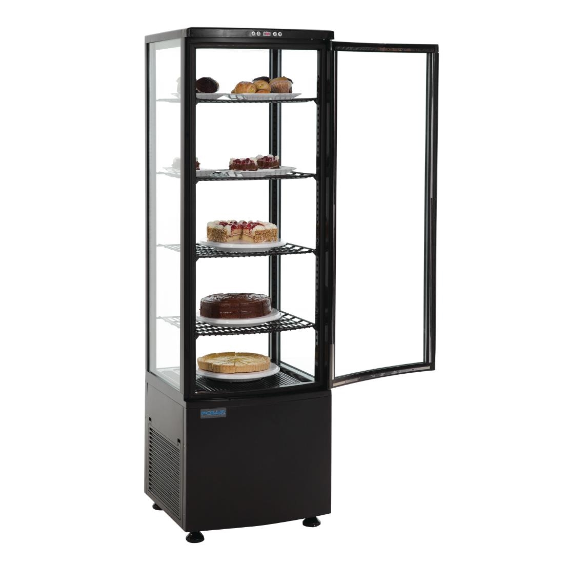 Polar C-serie koelvitrine met gebogen glasdeur 235L zwart - Afbeelding 4