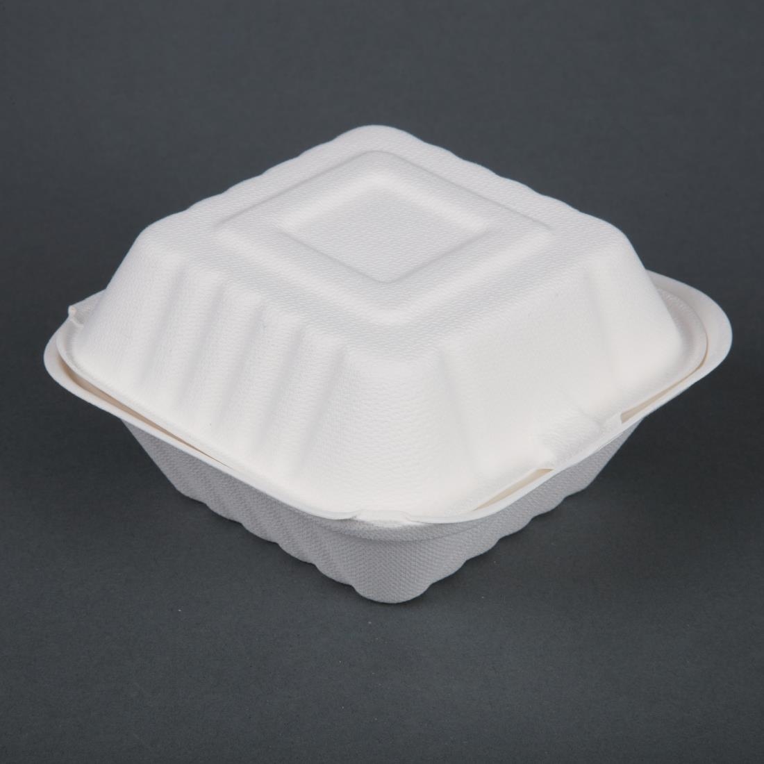 Fiesta Compostable bagasse hamburgerbakjes 152mm (500 stuks)