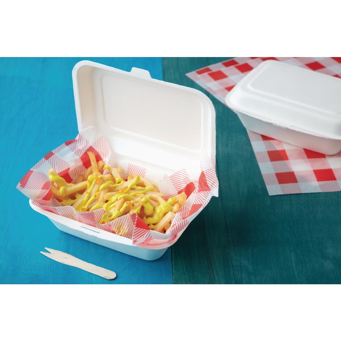 Fiesta Compostable bagasse maaltijddozen 182mm (250 stuks) - Afbeelding 7