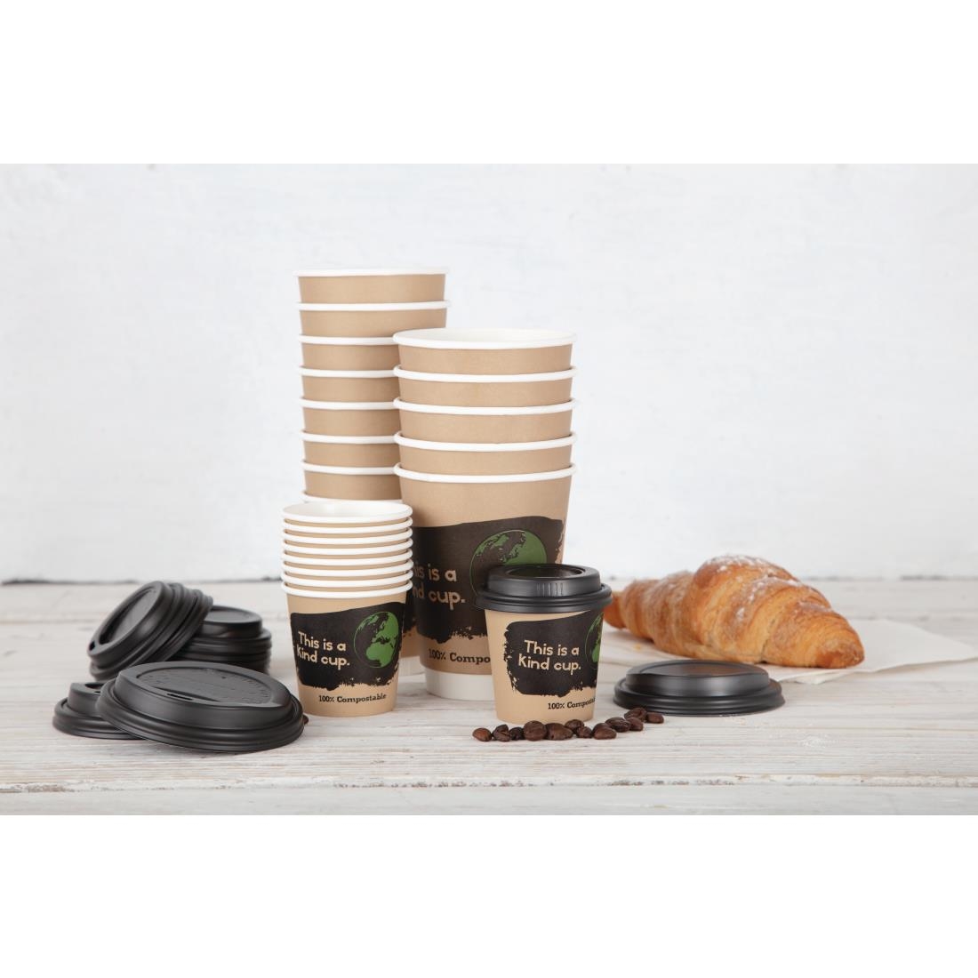 Fiesta Compostable composteerbare deksels voor 23cl koffiebekers (50 stuks) - Afbeelding 8