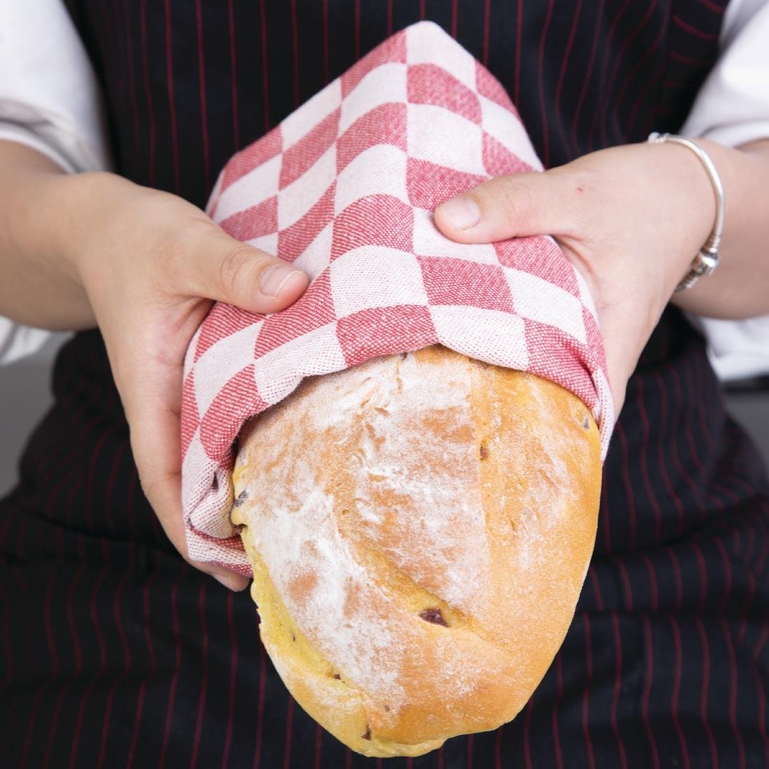 Vogue theedoek rood geblokt - Afbeelding 6