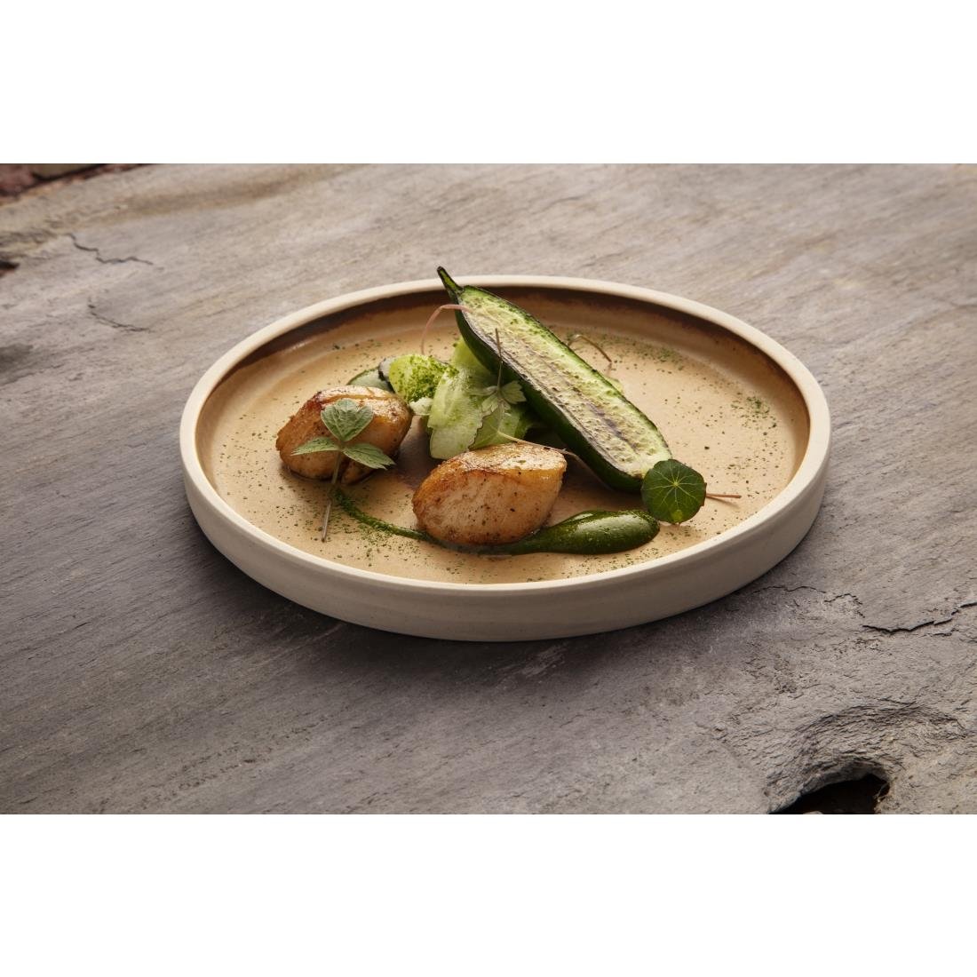 Olympia Canvas platte ronde borden roestoranje 18cm (6 stuks) - Afbeelding 9