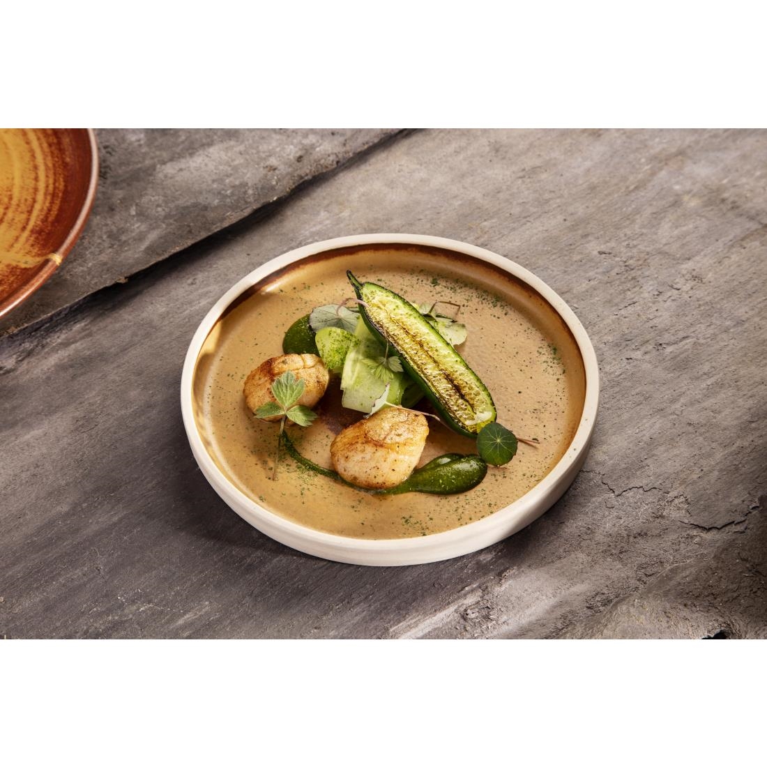 Olympia Canvas platte ronde borden roestoranje 18cm (6 stuks) - Afbeelding 10