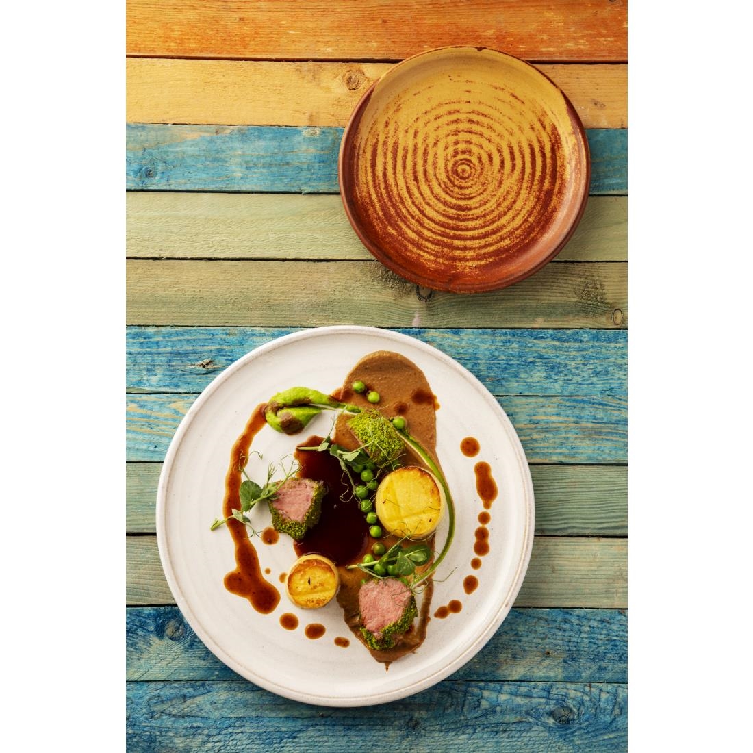 Olympia Canvas ronde borden met smalle rand roestoranje 18cm (6 stuks) - Afbeelding 9