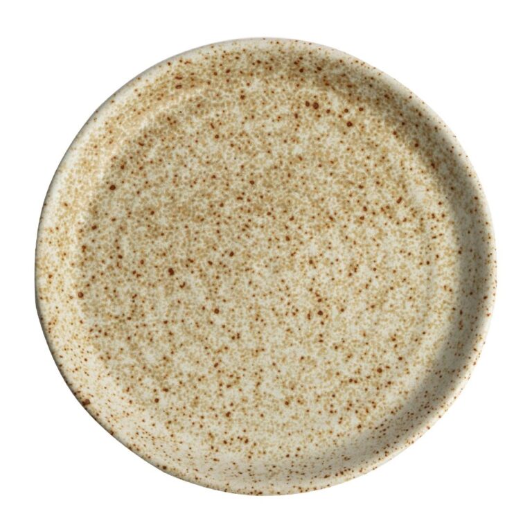 Olympia Canvas ronde borden met smalle rand crème 18cm (6 stuks)