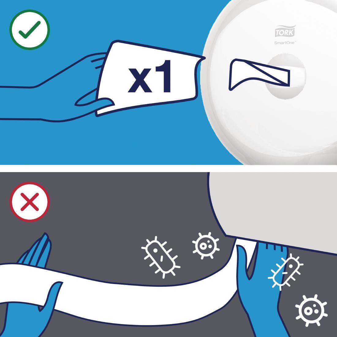 Tork SmartOne mini toiletrollen (12 stuks) - Afbeelding 3