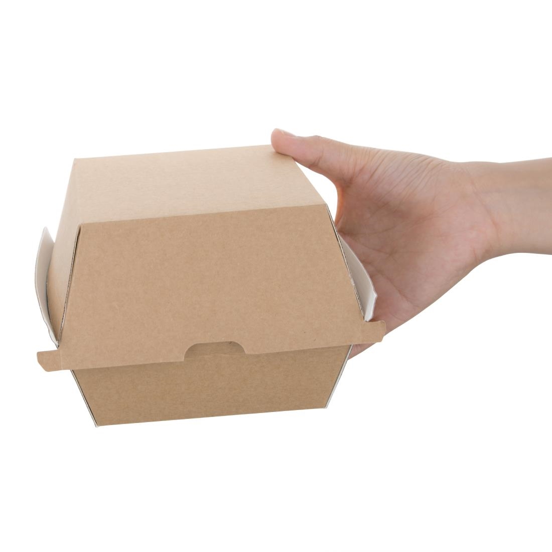 Fiesta Compostable composteerbare hamburgerdoosjes kraft groot 112mm vierkant (150 stuks) - Afbeelding 4