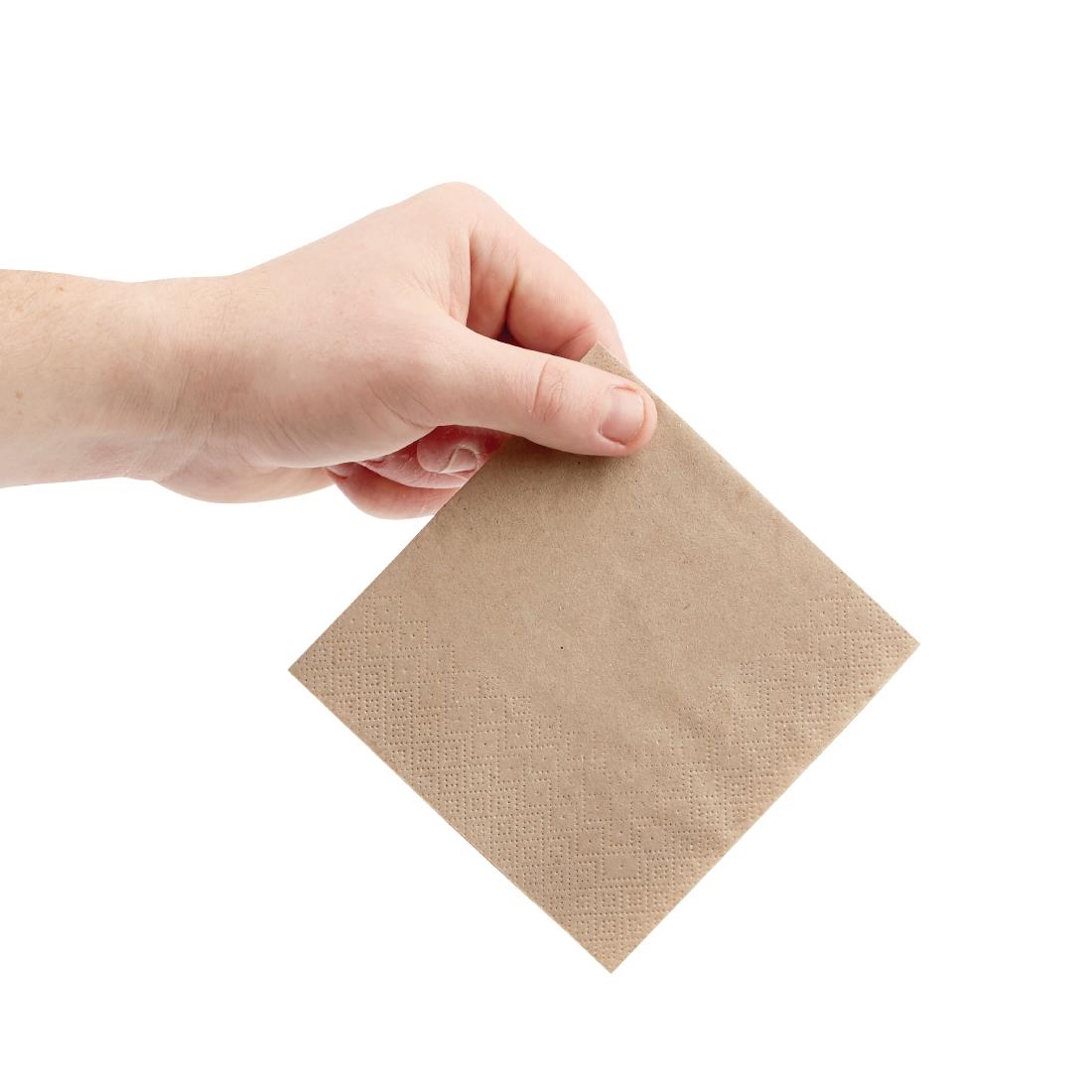 Fiesta Recyclable servetten 1/4 vouw gerecycled kraftpapier 240mm (4000 stuks) - Afbeelding 3